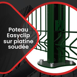 poteau Easyclip à clips sur platine soudée