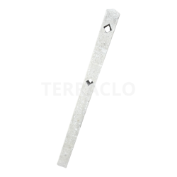 poteau paddock 2 lisses finition pointe de diamant 12x12x170 cm gris béton