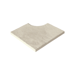 Margelle d'angle Bergerac 49,5x31 cm crème nez rond