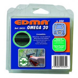 Agrafe grillage Omega 20 acier galvanisé plastifié vert x200