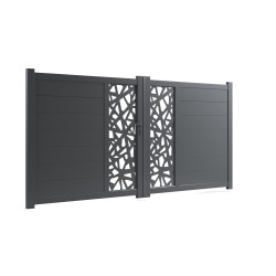 Portail alu 2 vantaux gamme Noyer